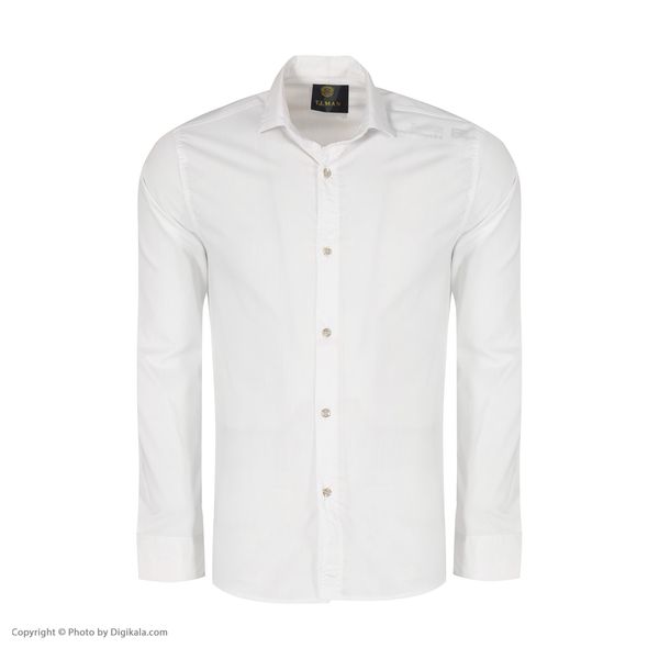 پیراهن آستین بلند مردانه مدل PVLF رنگ سفید