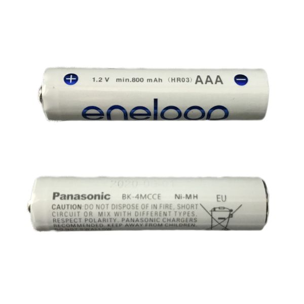 باتری نیم قلمی قابل شارژ تلفن بی سیم پاناسونیک مدل eneloop/BK-4MCCE(HR03) بسته 2 عددی