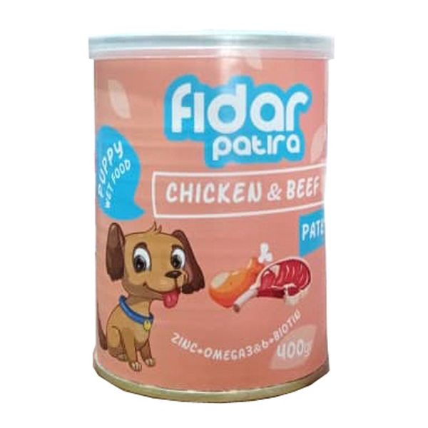 کنسرو غذای توله سگ فیدار پاتیرا مدل پته مرغ و گوشت وزن 400 گرم