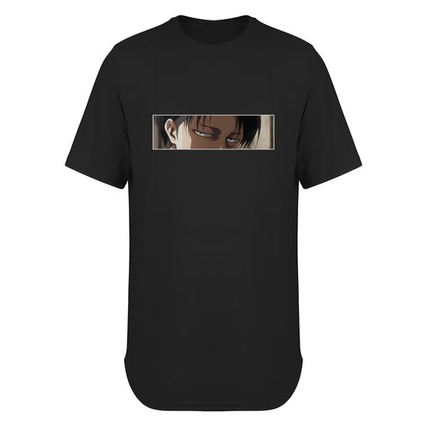 تی شرت لانگ  آستین کوتاه مردانه مدل انیمه اتک آن تایتان طرح لیوای کد A012