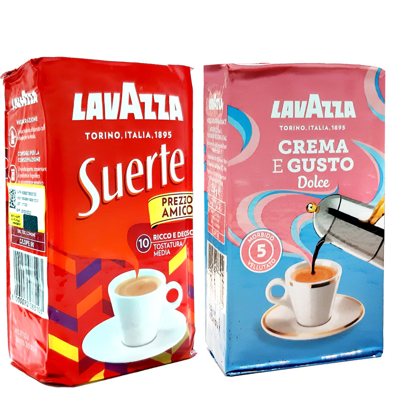 قهوه Suerte و Dolce لاواتزا مجموعه دو عددی