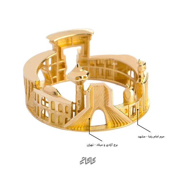 انگشتر طلا 18 عیار زنانه کاکامی مدل ایران کد 153