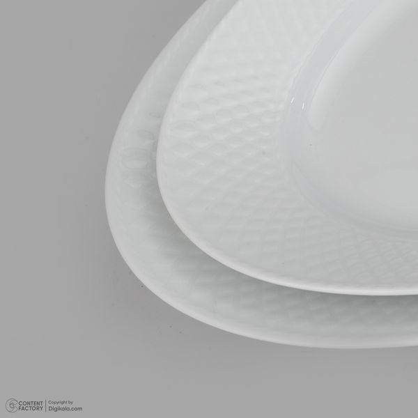 سرویس غذاخوری 102 پارچه چینی زرین ایران سری رادیانس مدل White درجه یک