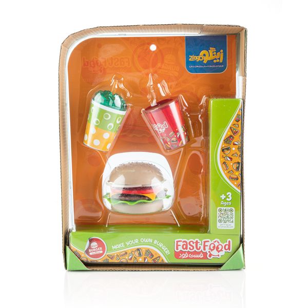 ست اسباب بازی فست فود زینگو مدل همبرگر و نوشیدنی 