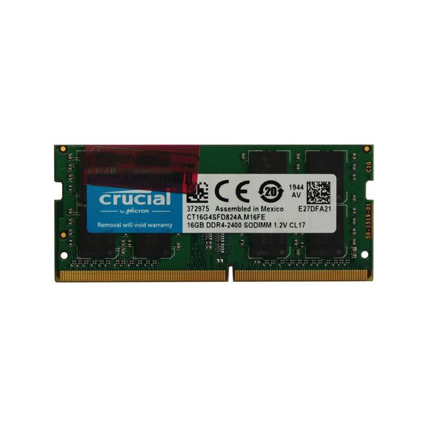 رم لپ تاپ DDR4 تک کاناله 2400 مگاهرتز CL17 کروشیال مدل PC4-19200 ظرفیت 16 گیگابایت