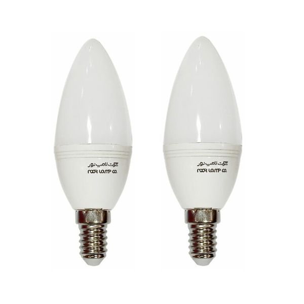 لامپ ال ای دی 6 وات لامپ نور مدل شمعی مات پایه E14  بسته 2 عددی