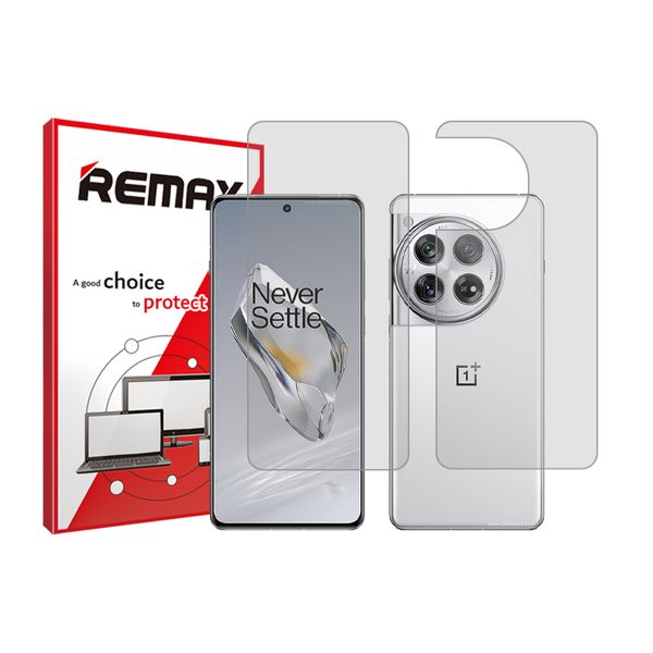 محافظ صفحه نمایش شفاف ریمکس مدل Anti Shock مناسب برای گوشی موبایل وان پلاس 12 به همراه محافظ پشت گوشی