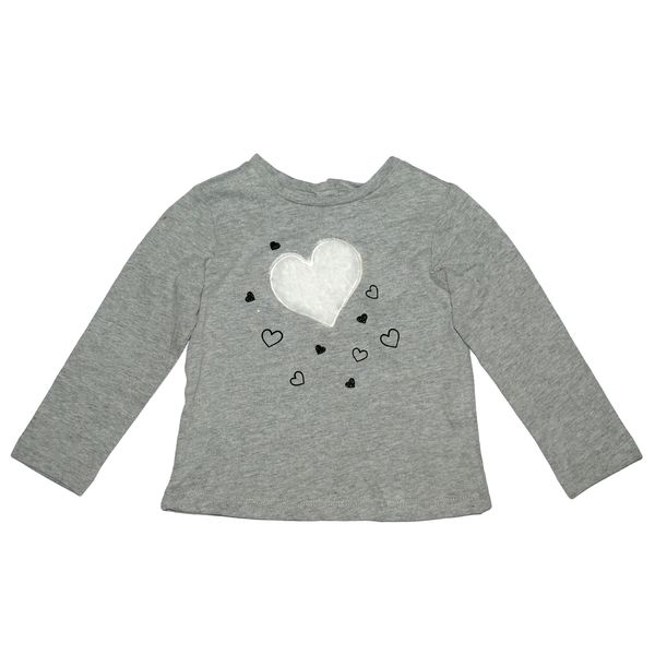 تی شرت آستین بلند نوزادی او وی اس مدل قلب پشمی