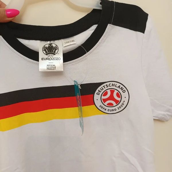 تی شرت آستین کوتاه ورزشی بچگانه مدل تیم ملی آلمان یورو 2020