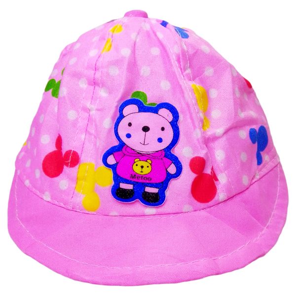 کلاه آفتابگیر نوزادی مدل برگ طرح خرس کد 06