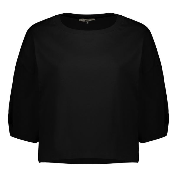 کراپ تی شرت آستین کوتاه زنانه نیزل مدل 0690-002 رنگ مشکی