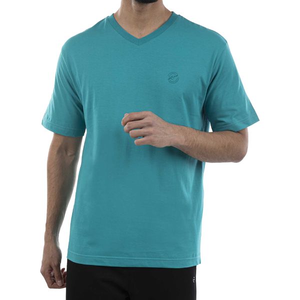 تی شرت آستین کوتاه مردانه جوتی جینز مدل یقه هفت کد 1551422 رنگ آبی