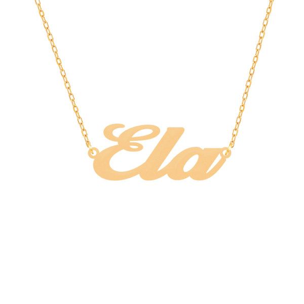 گردنبند طلا 18 عیار زنانه طلای کامک مدل اسم ELA