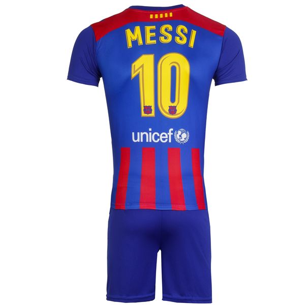 ست 4 تکه لباس ورزشی پسرانه طرح بارسلونا مدل مسی 2022 کد home
