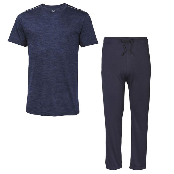 ست تی شرت و شلوار ورزشی مردانه کریویت مدل NB-Set2021 رنگ سرمه ای