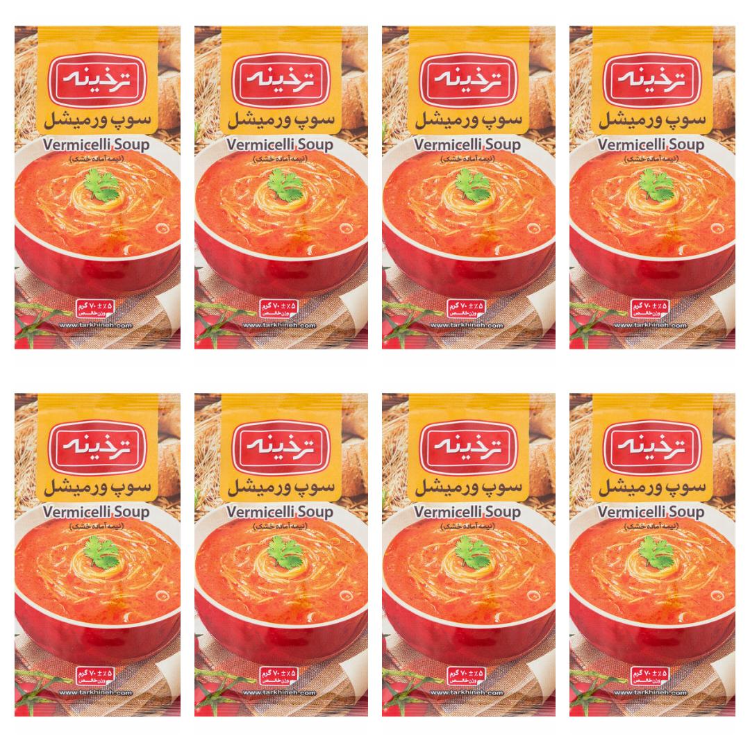 سوپ ورمیشل ترخینه -70 گرم بسته 8 عددی