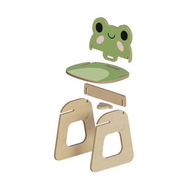 صندلی کودک مدل باغ وحش چوبی طرح قورباغه