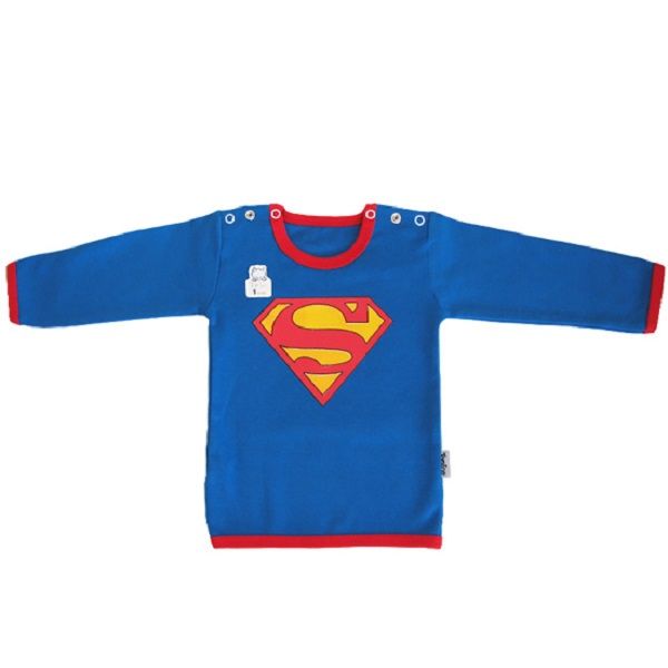 تی شرت آستین بلند نوزادی تاپ لاین مدل سوپرمن