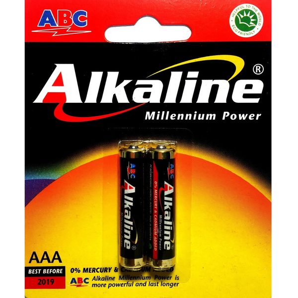 باتری نیم قلمی ای بی سی مدل Alkaline بسته 2 عددی