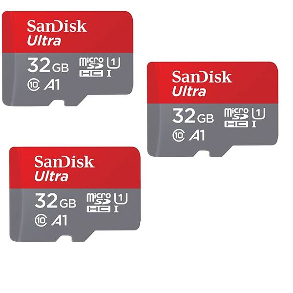 کارت حافظه microSDXC سن دیسک مدل Ultra A1 کلاس 10 استاندارد UHS-I سرعت 120MBps ظرفیت 32 گیگابایت بسته 3 عددی