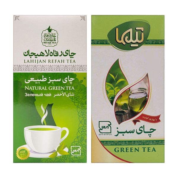 چای سبز رفاه لاهیجان - 210 گرم و چای سبز تیما لاهیجان - 210 گرم