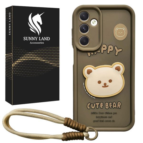 کاور سانی لند مدل Bear مناسب برای گوشی موبایل سامسونگ Galaxy A15 به همراه بندآویز