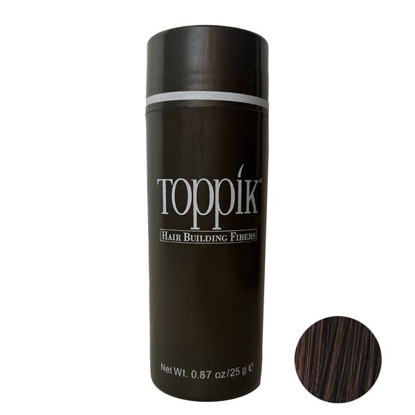  پودر پرپشت کننده مو تاپیک مدل FIBER وزن 25 گرم رنگ قهوه ای تیره