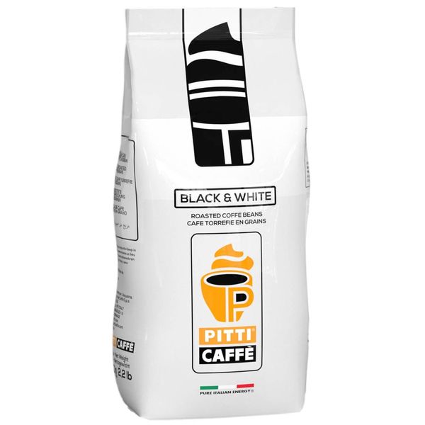 بسته دانه قهوه پیتی کافه مدل Black and White مقدار 1000 گرم