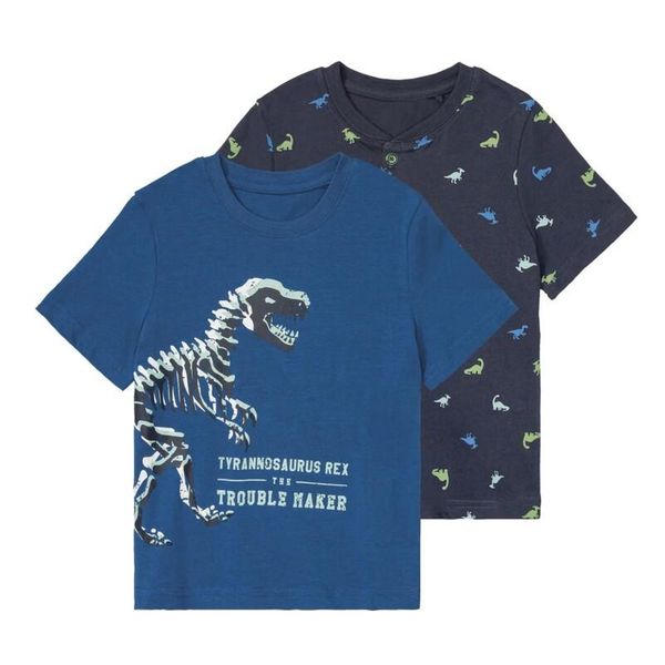 تی شرت آستین کوتاه پسرانه لوپیلو مدل دایناسور مجموعه 2 عددی