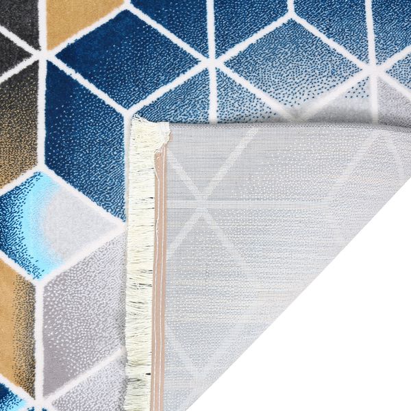 فرش ماشینی دنیای فرش مدل کندو کد 3 زمینه کاربنی
