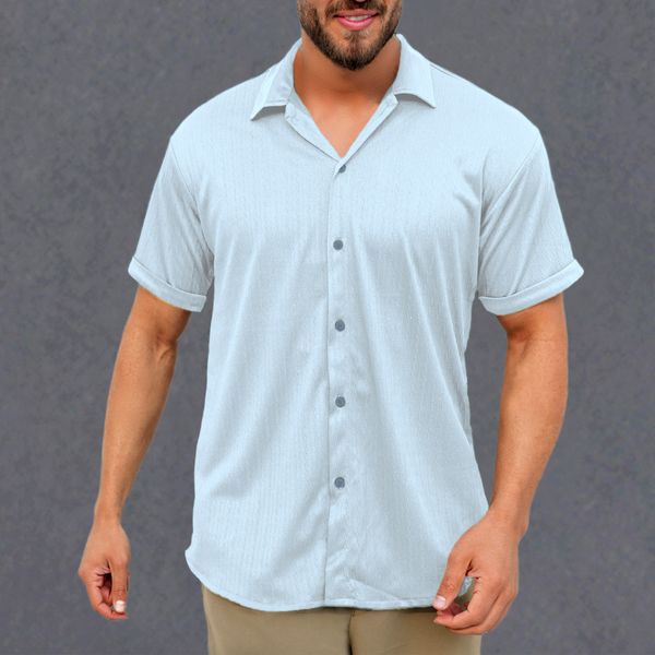 پیراهن آستین کوتاه مردانه مدل کوبایی کد 1079-050