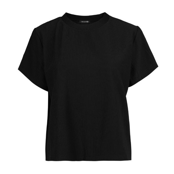 تی شرت آستین کوتاه زنانه جوتی جینز مدل کوتاه کد 1551416 رنگ مشکی