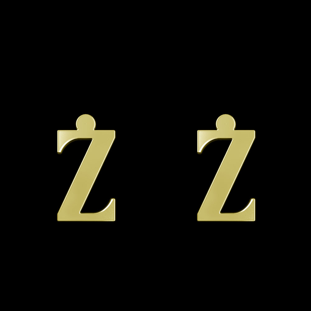 گوشواره طلا 18 عیار زنانه مدوپد مدل حرف Z کد GA1-17172