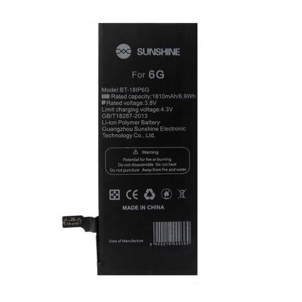 باتری موبایل سانشاین مدل 18IP6G ظرفیت 1810 میلی آمپر ساعت مناسب برای گوشی موبایل اپل IPhone 6G/6