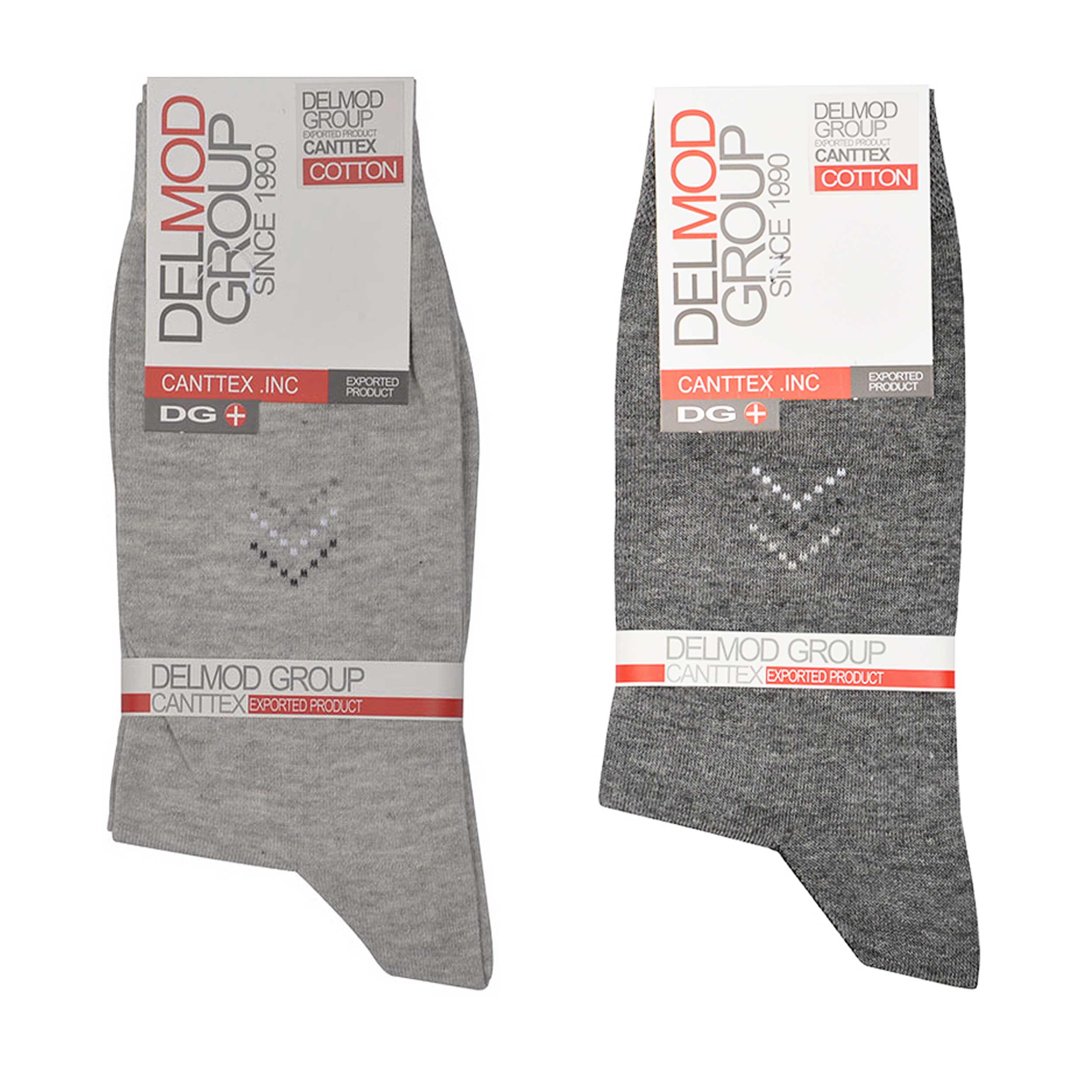 جوراب مردانه دل مد گروپ مدل 249022119 مجموعه 2 عددی نخ پنبه  رنگ خاکستری روشن