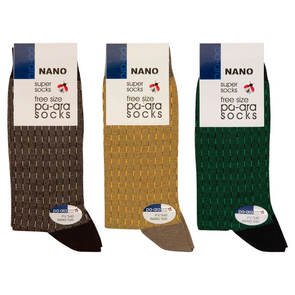 جوراب مردانه پاآرا مدل نانو 60 کد 6021 مجموعه 3 عددی