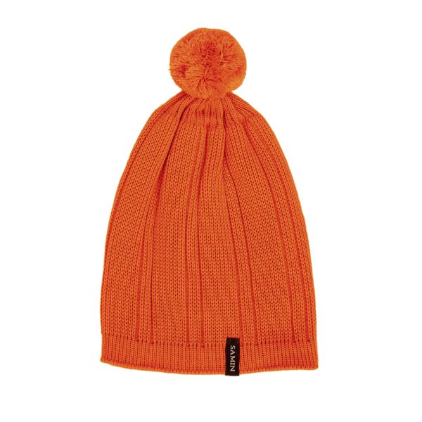 کلاه بافتنی ثمین مدل Rozhbin رنگ نارنجی