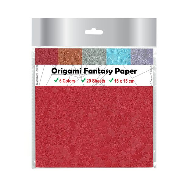 بسته کاغذ اوریگامی اوریران مدل فانتزی طرح گلدار کد F15