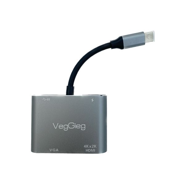 مبدل USB-C به HDMI / VGA / USB3.0 / PD وگیگ مدل V-TC04H