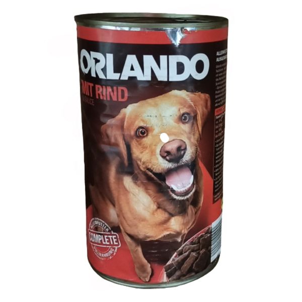 کنسرو غذای سگ اورلاندو مدل Rind_1240 وزن 1240 گرم