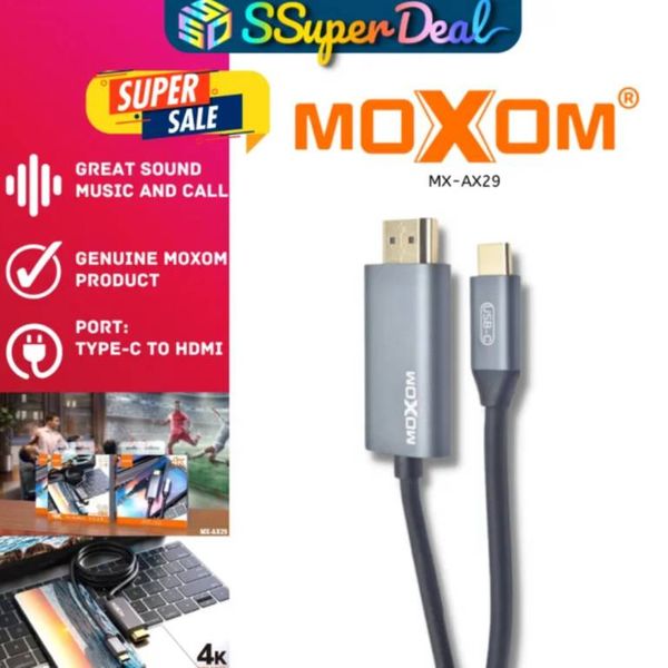 کابل تبدیل HDMI به USB-C موکسوم مدل MX-AX29 طول 1.8 متر