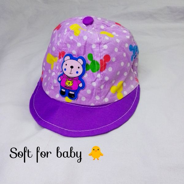 کلاه آفتابگیر نوزادی مدل برگ طرح خرس کد 02
