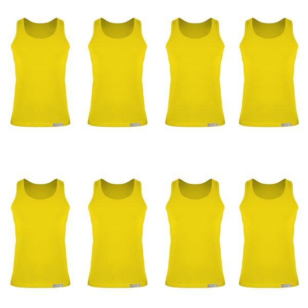 زیرپوش رکابی مردانه برهان تن پوش مدل 5-01  رنگ زرد بسته 8 عددی