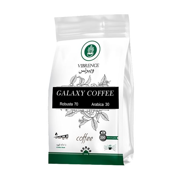 دانه قهوه 70 درصد روبوستا 30 درصد عربیکا Galaxy ویبرنس - 200 گرم