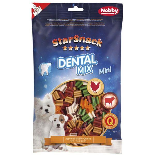 تشویقی سگ نوبی مدل starsnack dental mix mini وزن 113 گرم