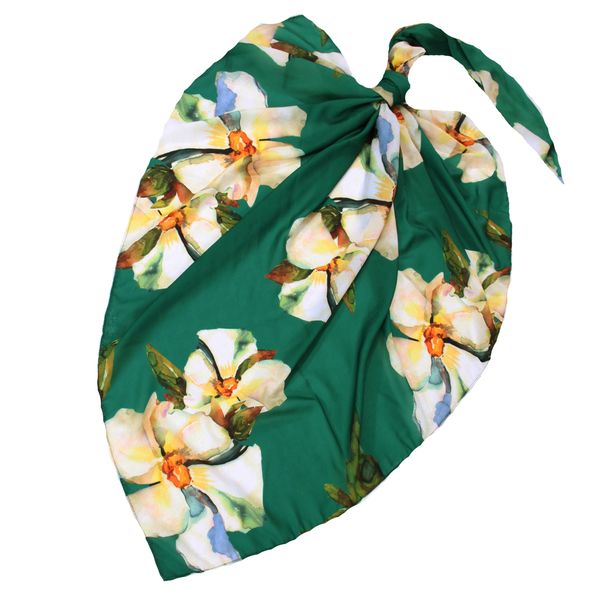 روسری زنانه مدل نخی جدید تابستانه با طرح گل درشت کد 5091
