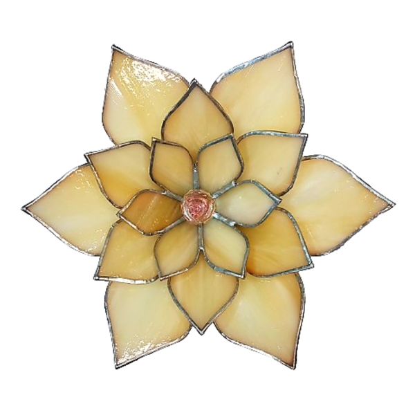 دکوری مدل گل شیشه ای نیلوفر طرح تیفانی