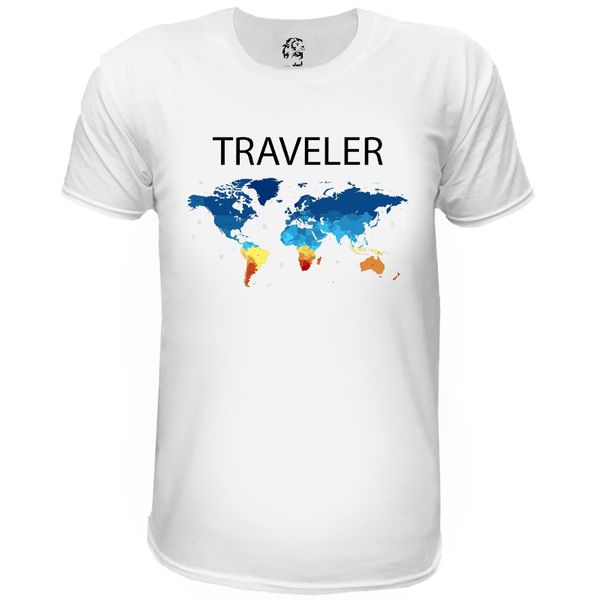 تی شرت آستین کوتاه مردانه اسد طرح Traveler کد 87