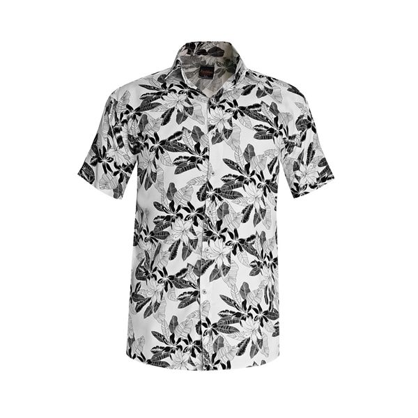 پیراهن آستین کوتاه مردانه مدل هاوایی گل کد H-GOL