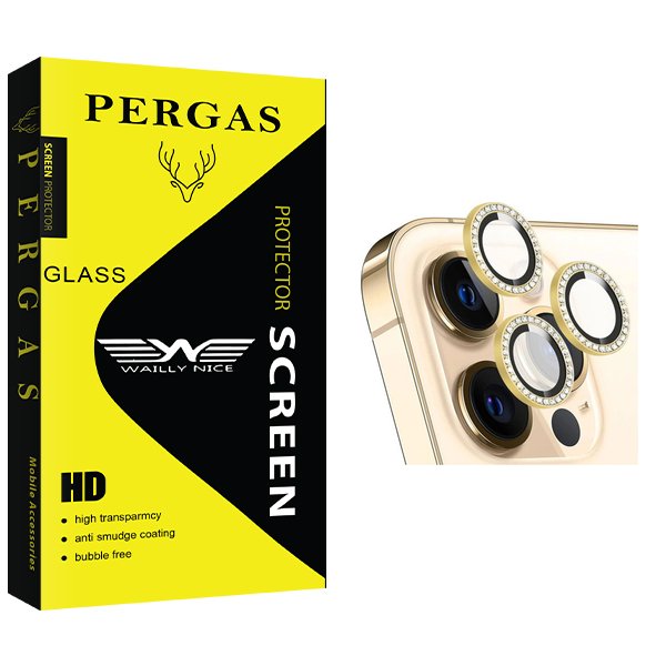 محافظ لنز دوربین وایلی نایس مدل Pergas رینگی نگین دار مناسب برای گوشی موبایل اپل iPhone 12 Pro